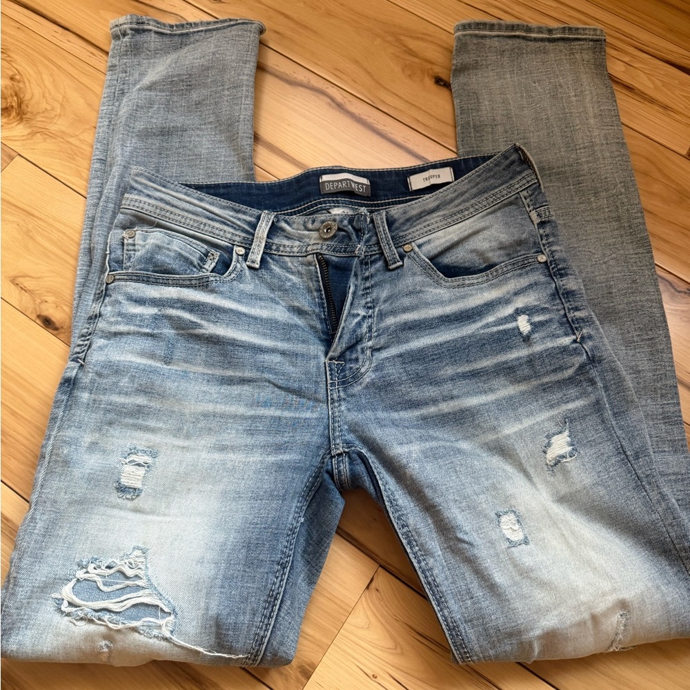 DEPART WEST BUCKLE JEANS DISTRESSED MENS 31/34